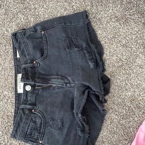 distressed pacsun black jean shorts - size 23.